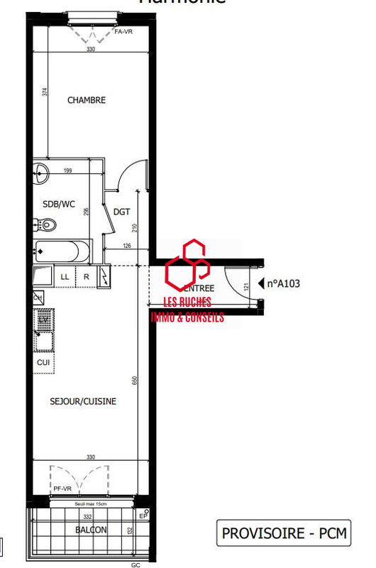 Appartement - 47 m² - 2 pièces