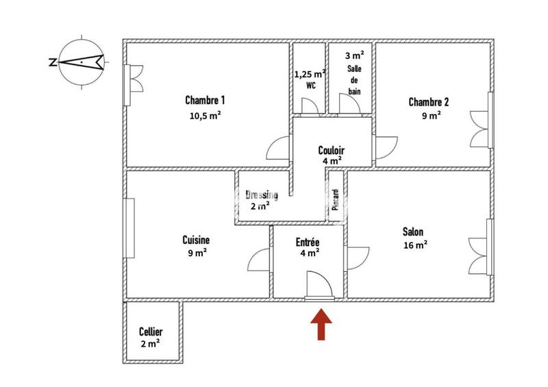 Appartement - 62 m² - 3 pièces