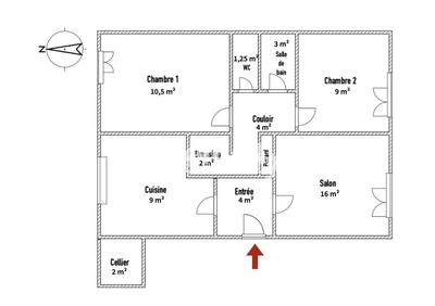 Appartement - 62 m² - 3 pièces
