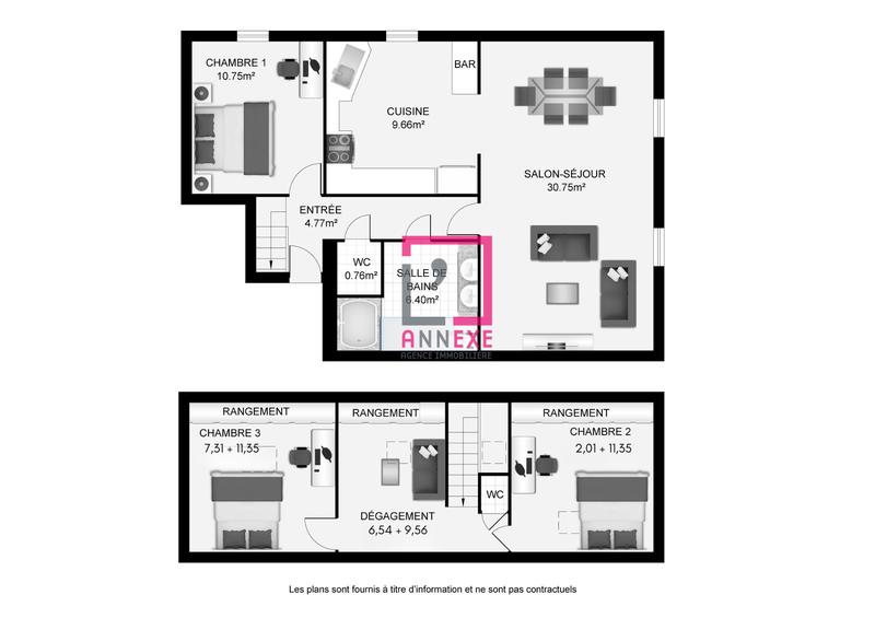 Maison - 95 m² - 4 pièces