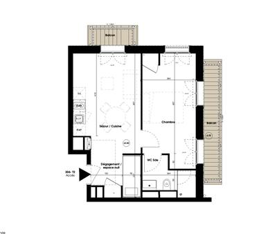 Appartement - 39 m² - 2 pièces