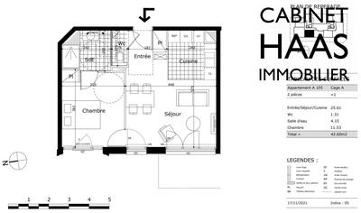Appartement - 43 m² - 2 pièces