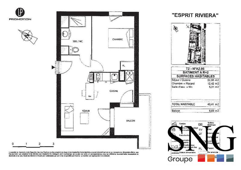 Appartement - 40 m² - 2 pièces