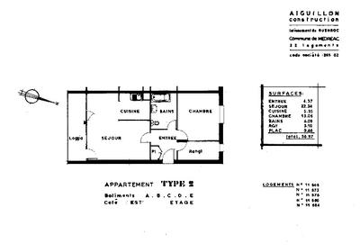Appartement ancien - 56 m² - 2 pièces