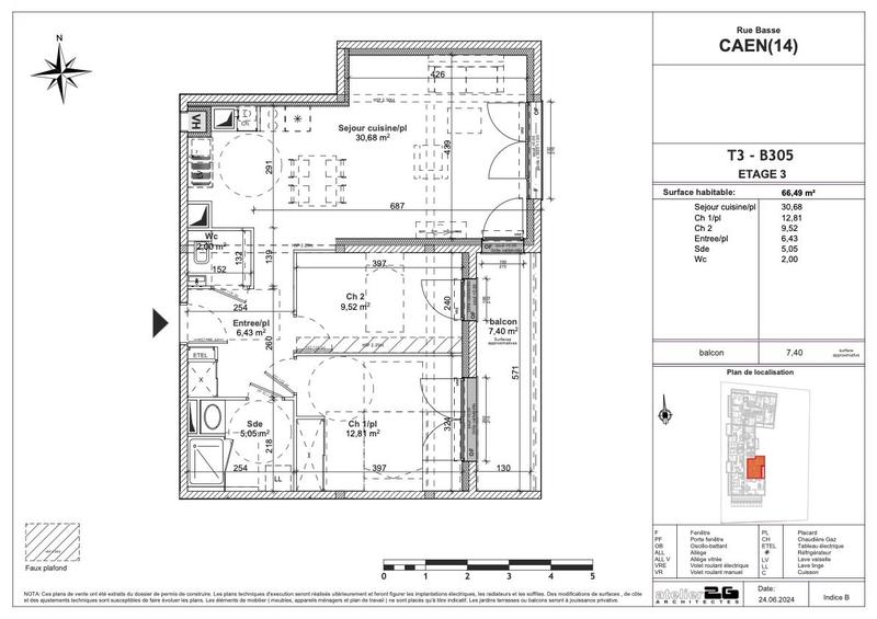 Appartement - 67 m² - 3 pièces