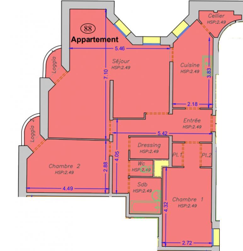 Appartement - 87 m² - 4 pièces