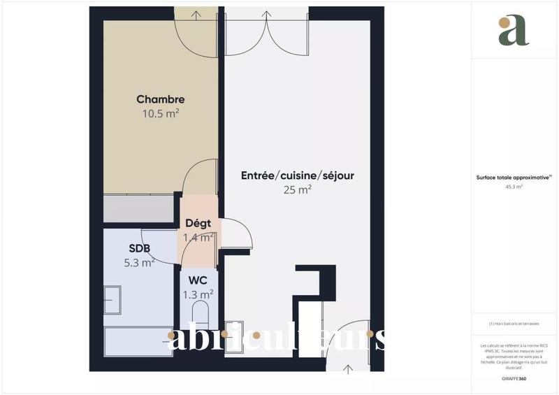 Appartement - 44 m² - 2 pièces