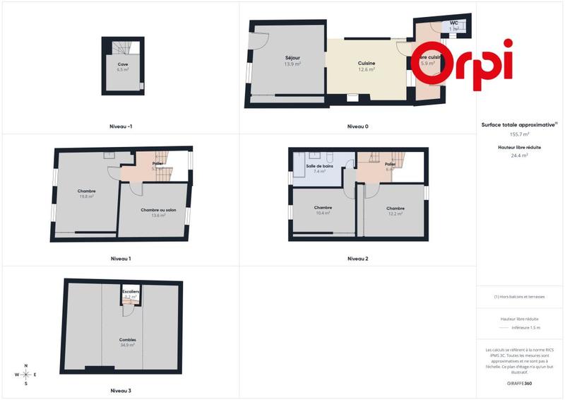 Maison de ville - 107 m² - 5 pièces