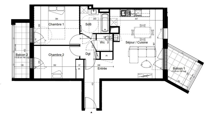 Appartement - 66 m² - 3 pièces