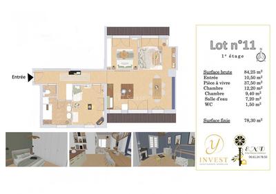 Appartement - 84 m² - 3 pièces