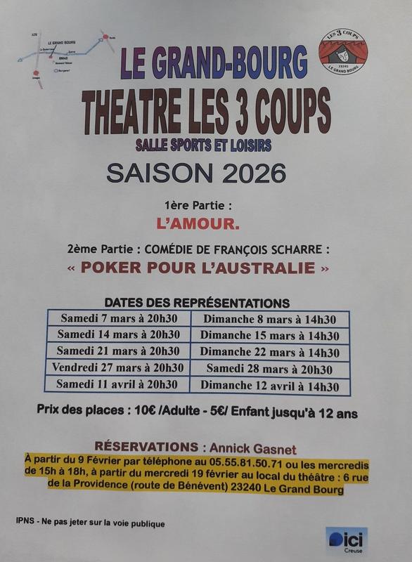 Représentation Théâtrale par l'Association les Trois Coups