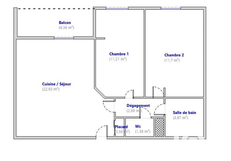 Appartement - 54 m² - 3 pièces