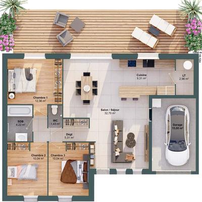 Maison - 88 m² - 5 pièces