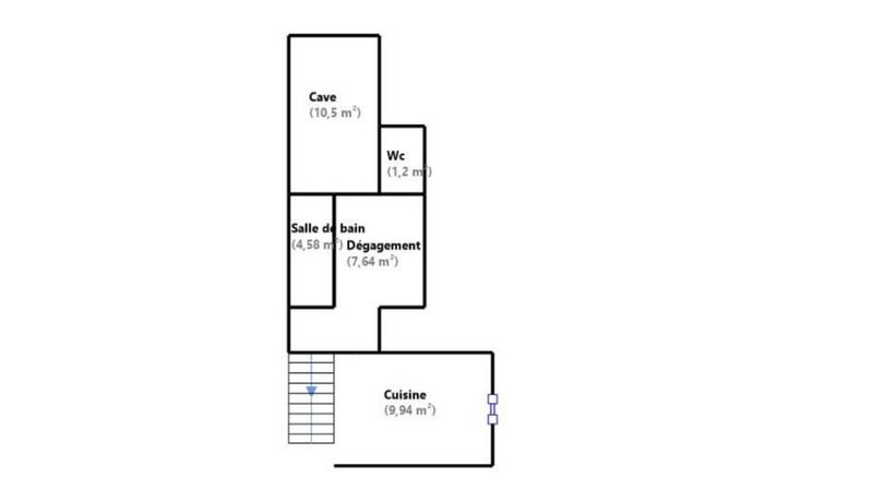 Maison de ville - 56 m² - 3 pièces