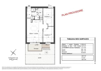 Appartement - 62 m² - 3 pièces