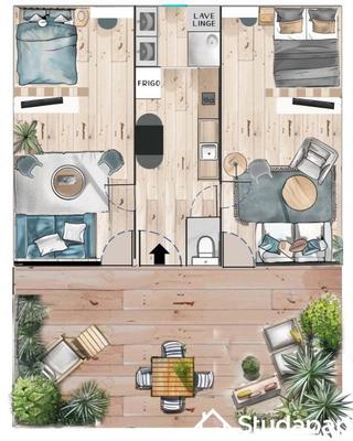 Appartement - 70 m² - 2 pièces