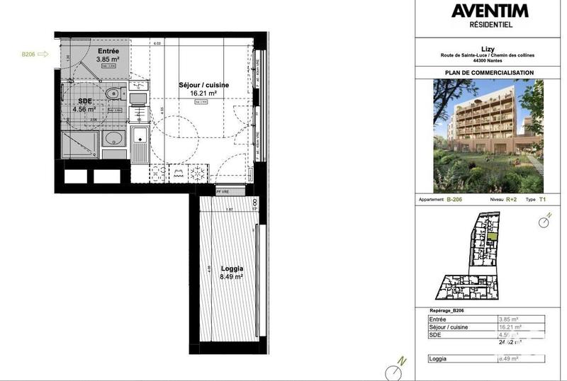 Appartement - 24 m² - 1 pièce