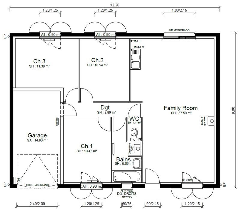 Maison - 80 m² - 4 pièces