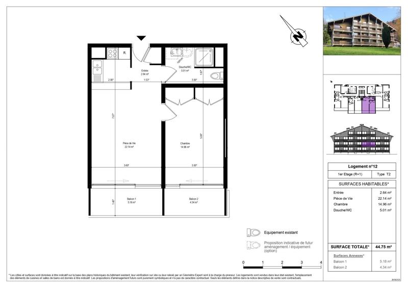 Appartement - 44 m² - 2 pièces
