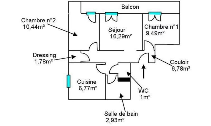 Appartement - 55 m² - 3 pièces
