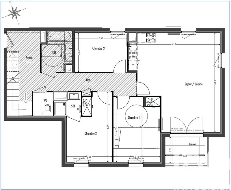 Appartement - 94 m² - 4 pièces