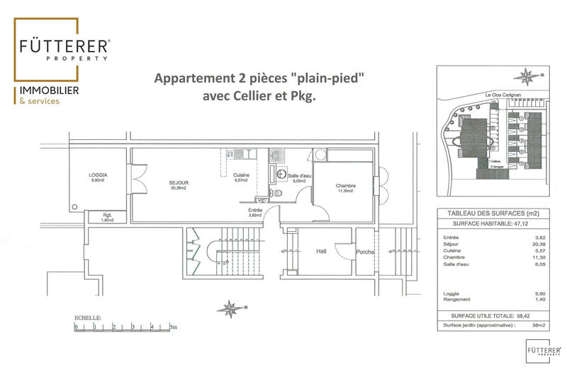 Appartement - 47 m² - 2 pièces