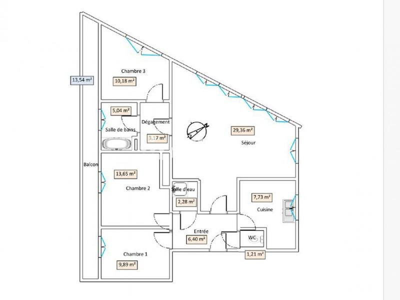 Appartement - 90 m² - 4 pièces