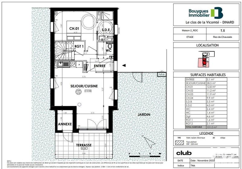 Maison - 101 m² - 5 pièces