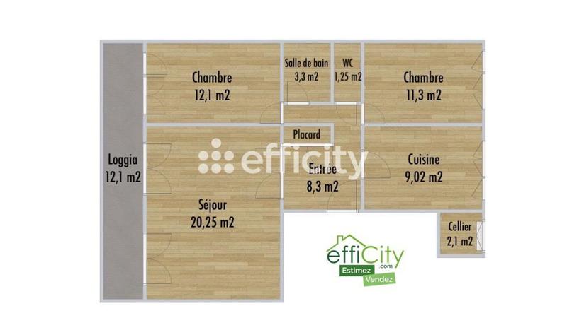 Appartement - 68 m² - 3 pièces