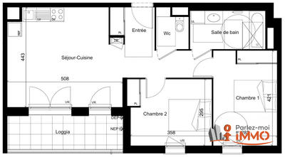 Appartement - 60 m² - 3 pièces