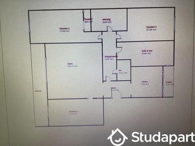 Chambre - 12 m² - 1 pièce