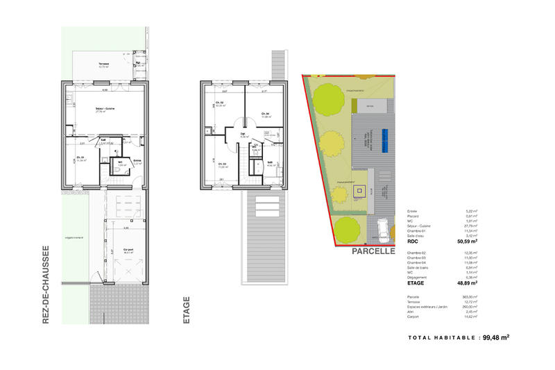Maison - 99 m² - 5 pièces