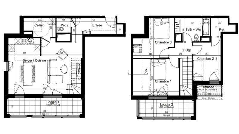 Duplex - 89 m² - 4 pièces
