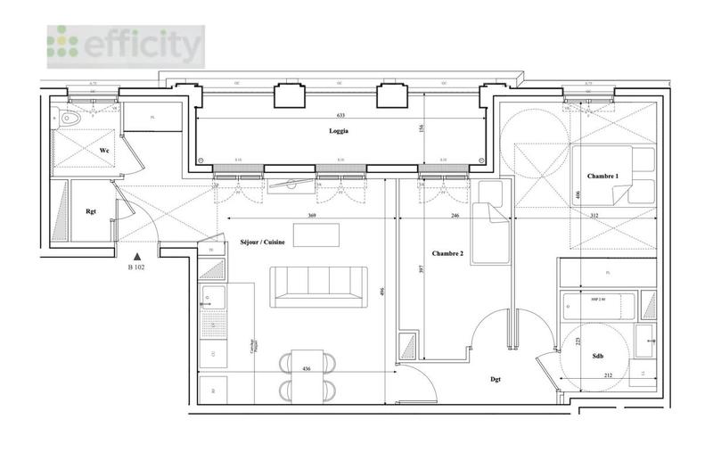 Appartement - 61 m² - 3 pièces