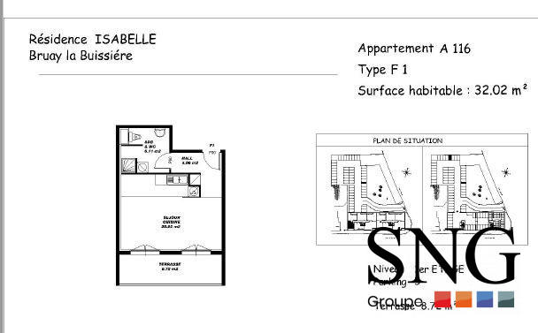 Appartement - 32 m² - 1 pièce