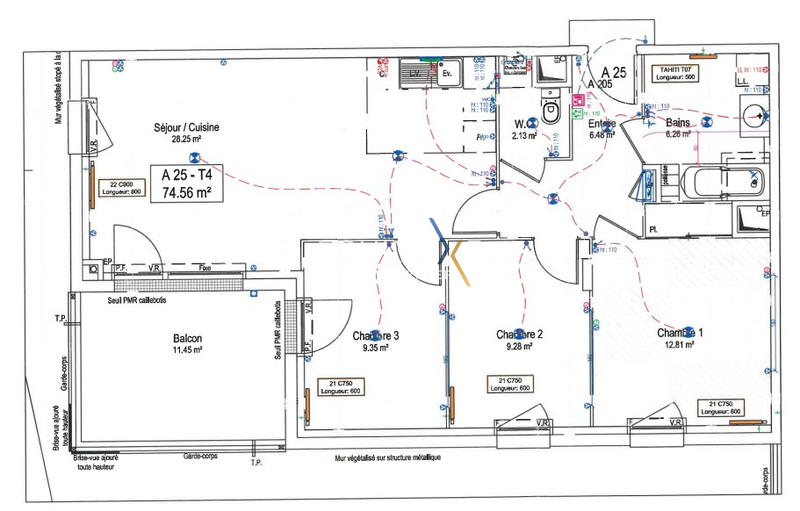 Appartement - 75 m² - 5 pièces