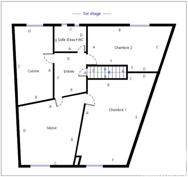 Maison de ville - 78 m² - 3 pièces