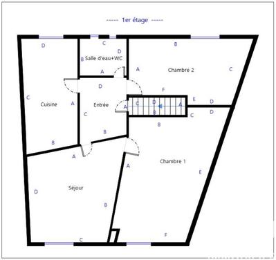 Maison de ville - 78 m² - 3 pièces