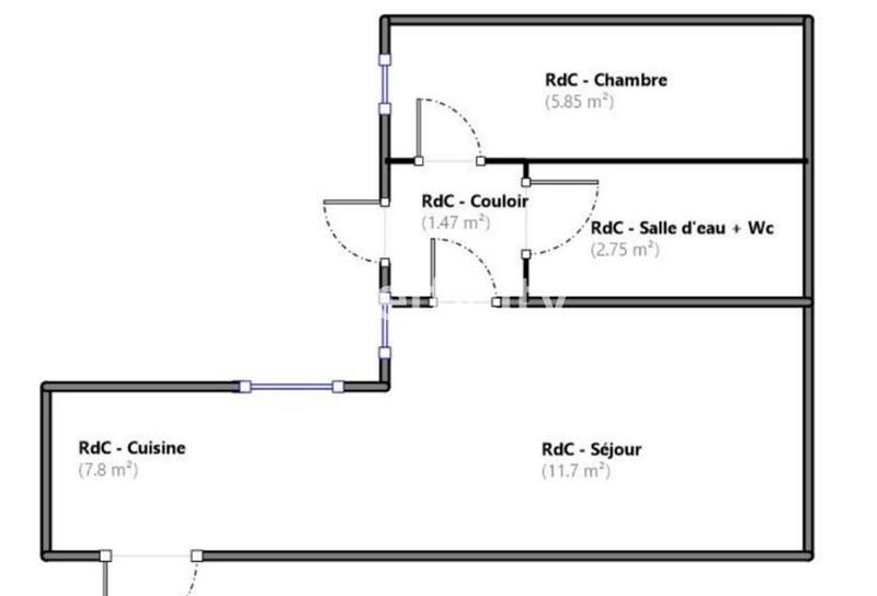 Appartement ancien - 30 m² - 2 pièces