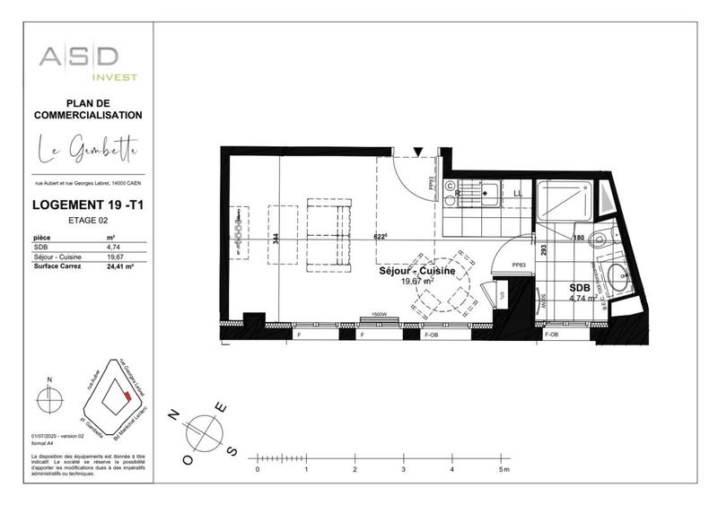 Appartement - 24 m² - 1 pièce