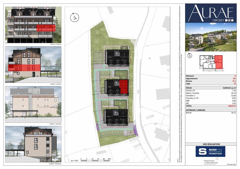 Appartement - 61 m² - 3 pièces