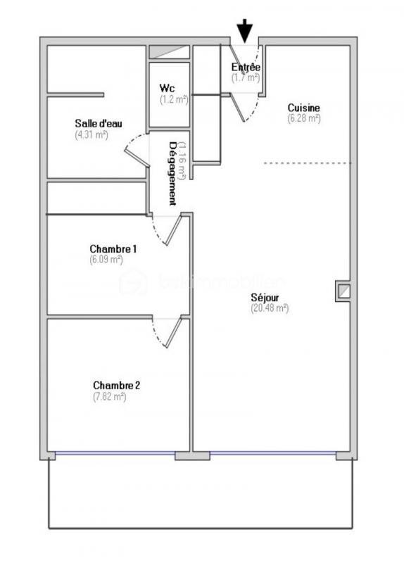 Appartement - 49 m² - 2 pièces