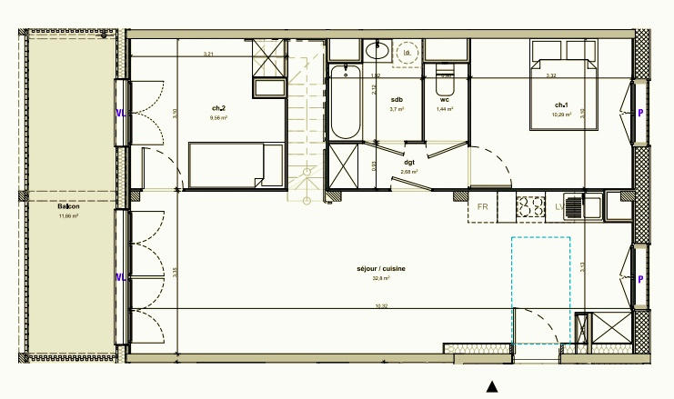 Duplex - 83 m² - 4 pièces
