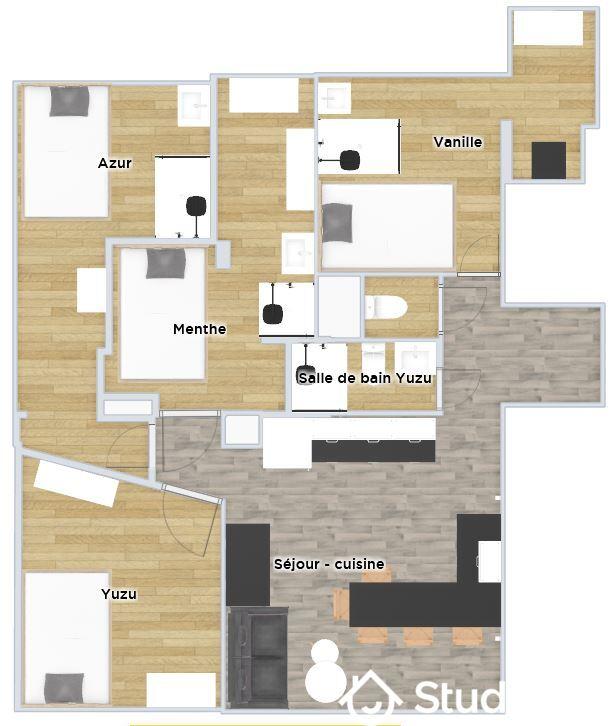 Chambre - 10 m² - 1 pièce