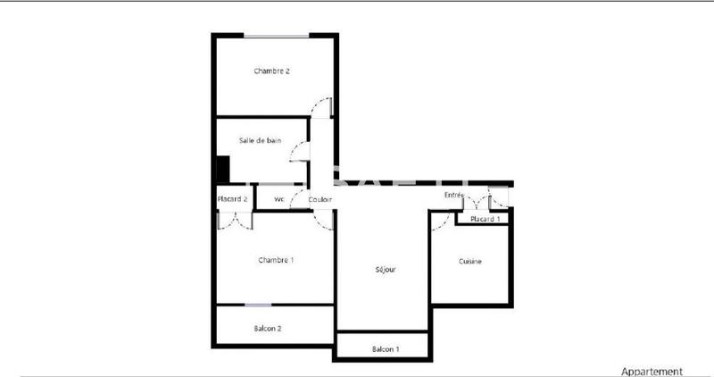 Appartement - 65 m² - 3 pièces