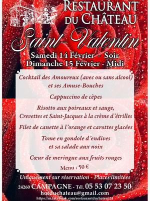 La Saint-Valentin au restaurant du Château à Campagne