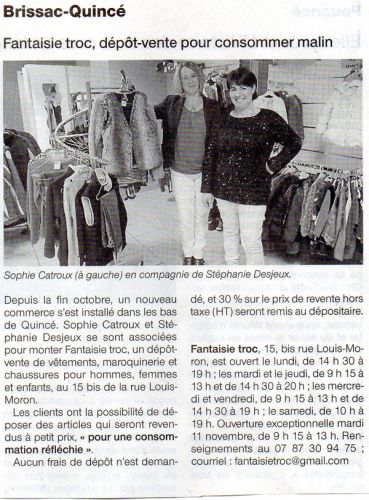 Fantaisie Troc boutique de prêt à porter d'occasion