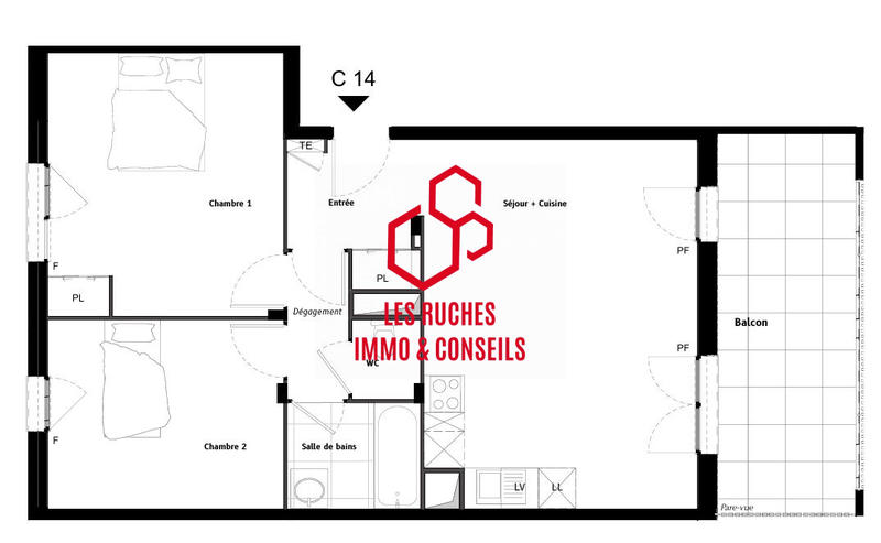 Appartement - 66 m² - 3 pièces