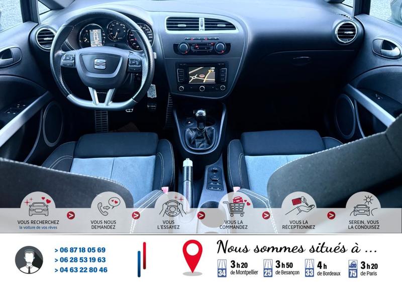 Seat Leon Cupra R-Evolution 2.0 Tsi 265Cv Complet d'origine Rare *142000Km*Siège Recaro Monocoque Sport*Vitres teintées*Phares bi-xénon*Ct Révision kit Distribution Ok*Véhicule Sous Garantie*100 Points de Contrôles*CarteGrise Moitié prix (Véhicule plus 10