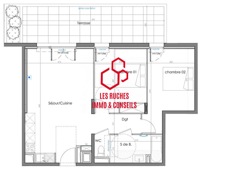 Appartement - 60 m² - 3 pièces